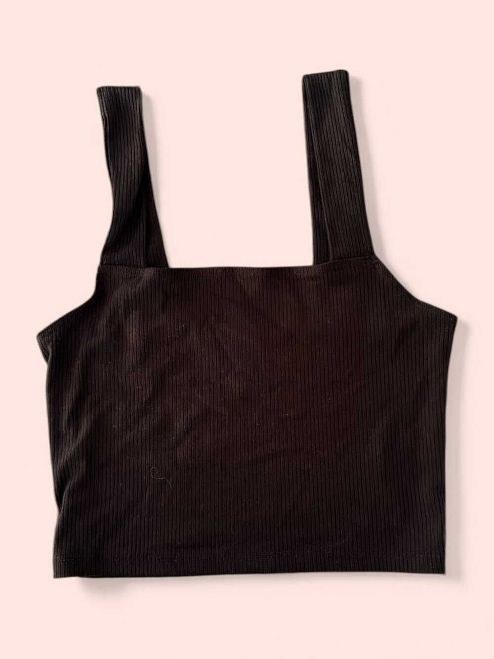 American Eagle Black Cropped Ribbed Tank